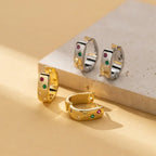Personalized Multi-color Zircon Hoops - Viexta