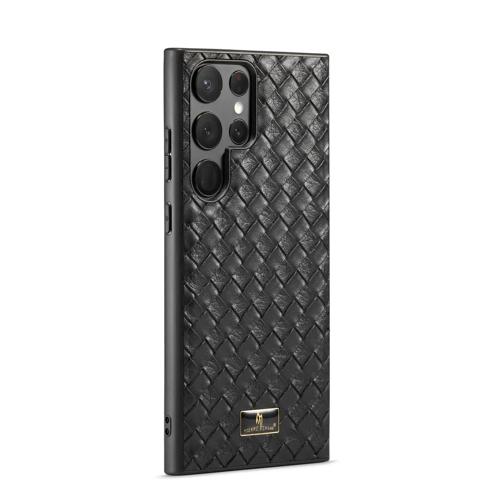 solid-color-business-leather-pattern-samsung-phone-case - Viexta
