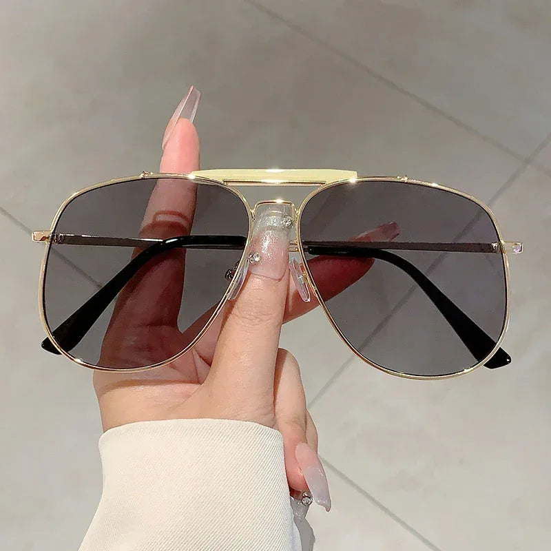 double-beam-large-frame-uv-proof-sunglasses - Viexta