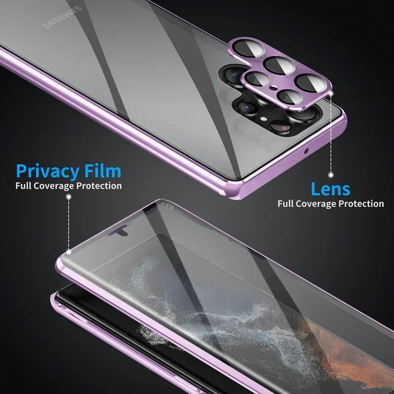 S24Ultra Peep-proof Magnetic Mirror Phone Case - Viexta