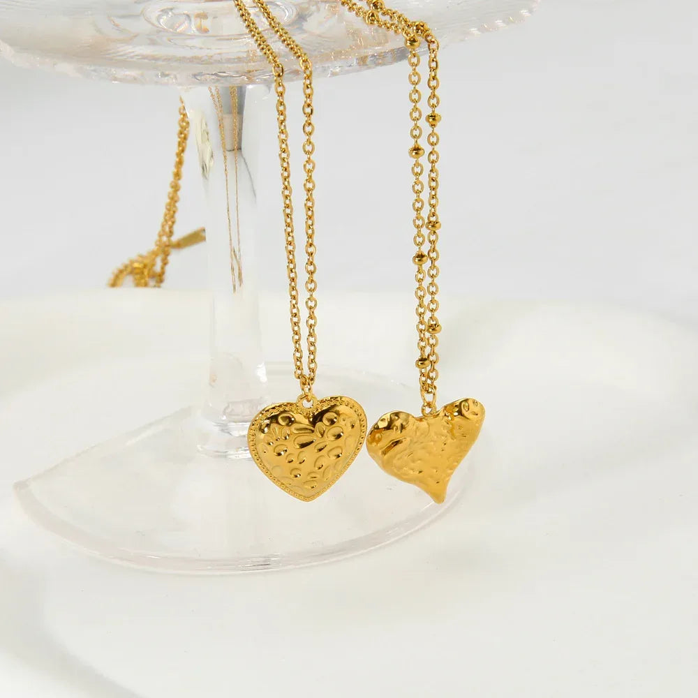 Peach Heart Pendant Neckwear - Viexta