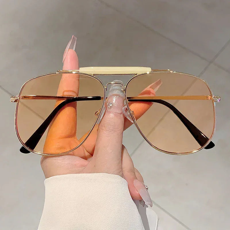 double-beam-large-frame-uv-proof-sunglasses - Viexta