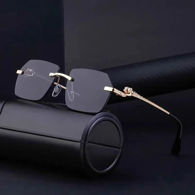 Frameless Trimming Leopard Sunglasses For Men And Women - Viexta