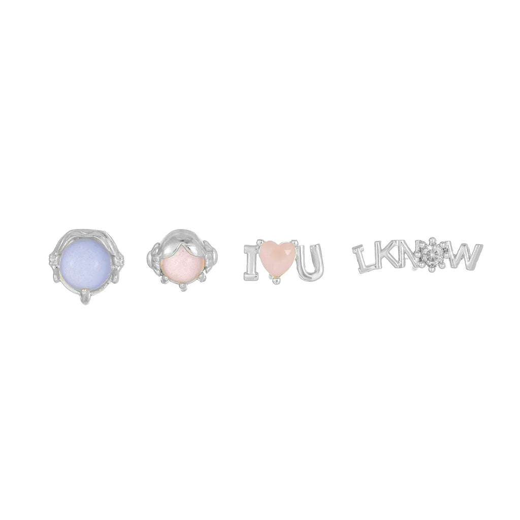 4 piece Refined Stud Earrings - Viexta