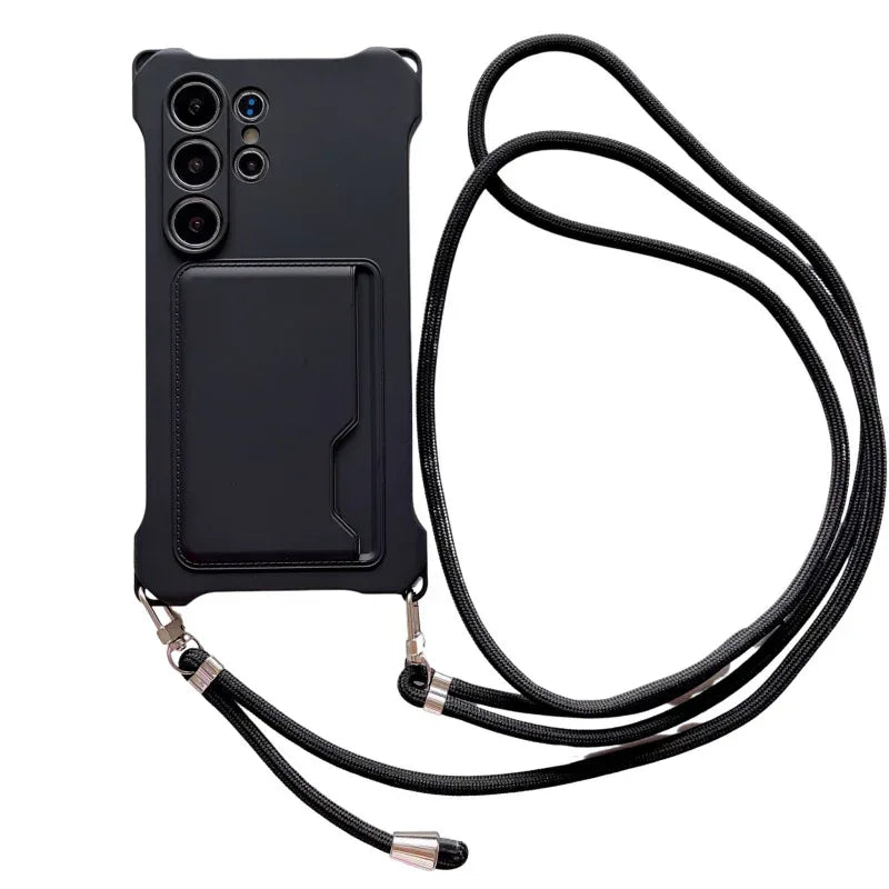 Four-corner Liquid Card Holder Lanyard iPhone Case - Viexta