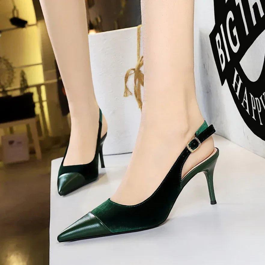 Women Velvet Heels - Viexta