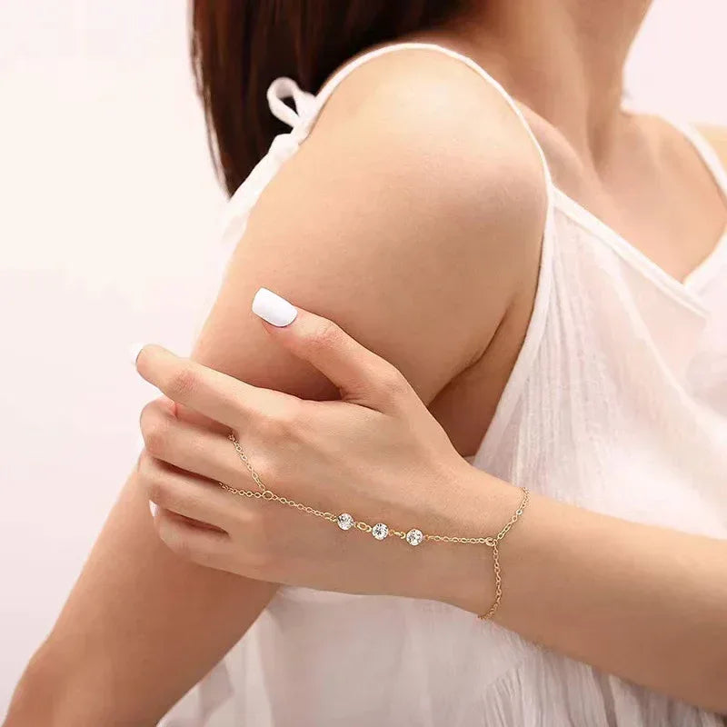 Double-sided Zircon Ring Bracelet - Viexta