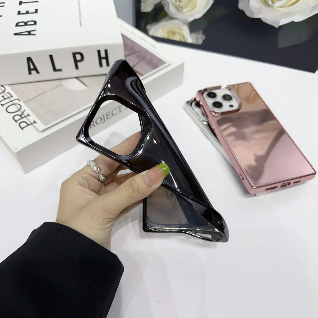 Right-angle Large Hole Electroplating Mirror Drop-resistant iPhone Cover - Viexta