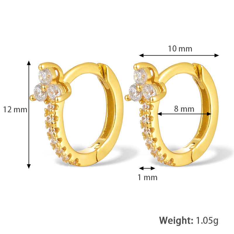 Color Zircon Flower Earrings