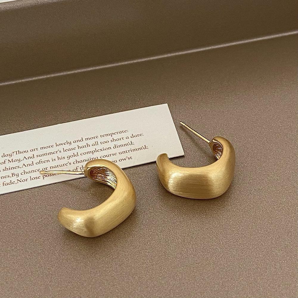 Brushed Metal Stud Earrings - Viexta