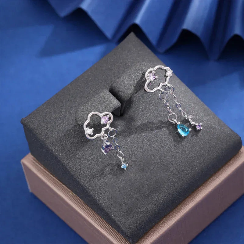Hollow Cloud Tassel Stud Earrings For Women - Viexta