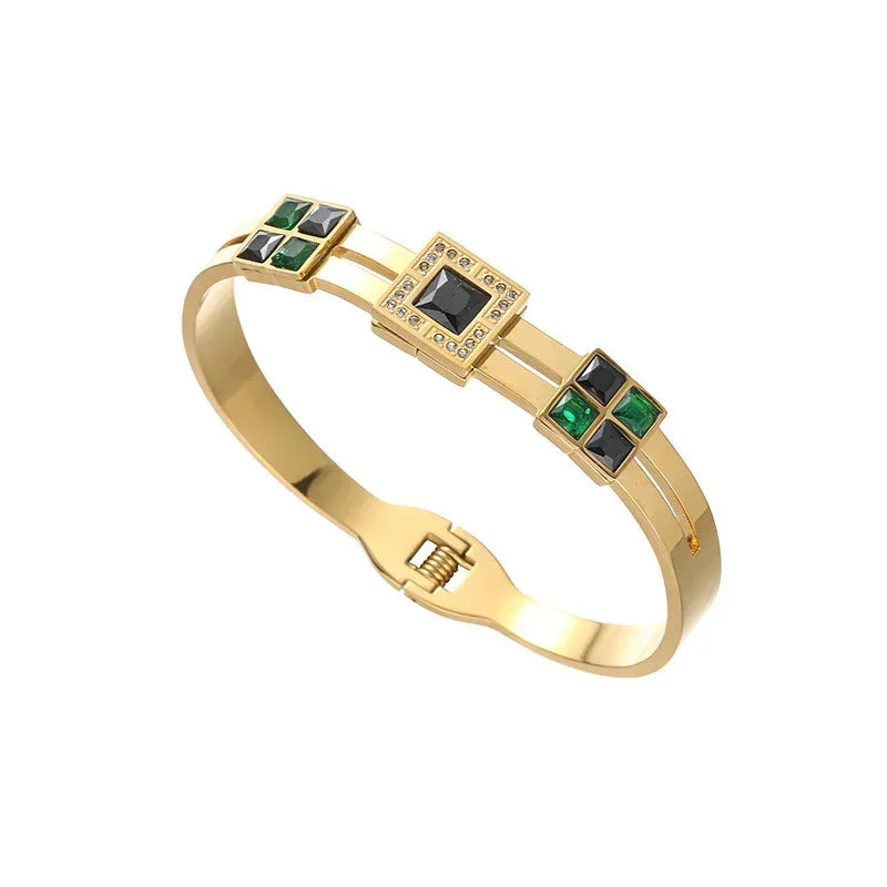 Titanium Steel Plated 18K Gold Light Luxury Bracelet - Viexta