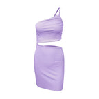 Niche Shoulder Drawstring Dress - Viexta