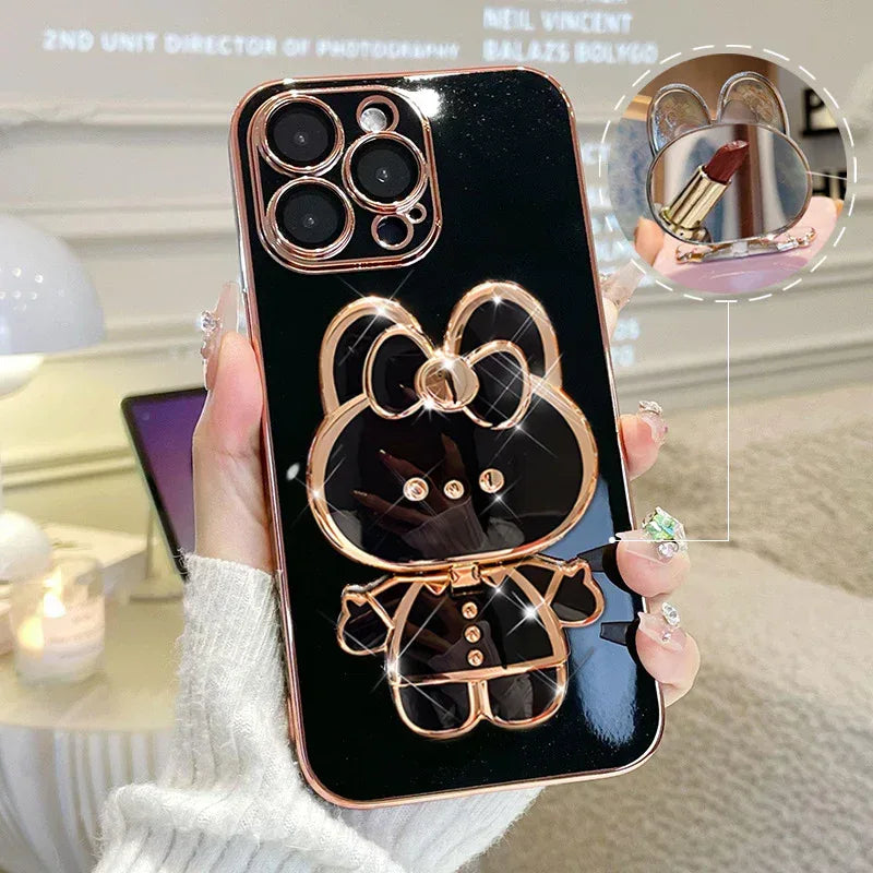 Creative Cartoon Rabbit Stand Mirror Phone Case - Viexta