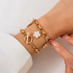 Rhinestone Chain Parthenocissus Grass Bracelet