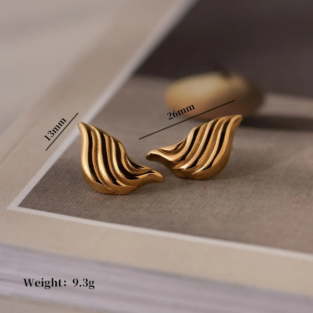 retro-stainless-steel-hollow-glazed-ear-stud - Viexta