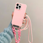 Candy Color Chain Lanyard Soft Lanyard iPhone Case - Viexta