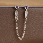 Diamond-embedded Heart Tassel Ear Ring - Viexta