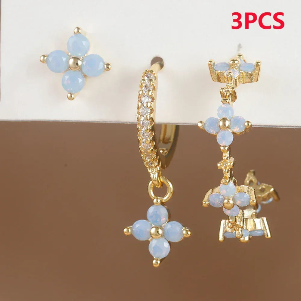 18k Blue Zircon Stud Earrings - Viexta