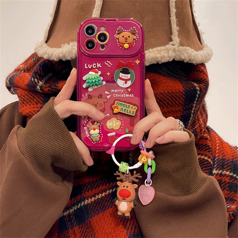 Xmas Santa Claus Elk Hat Charms Phone Case For IPhone