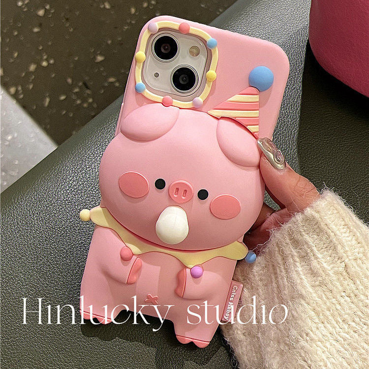 Press Bubble Blowing Cartoon Silicone iPhone Case