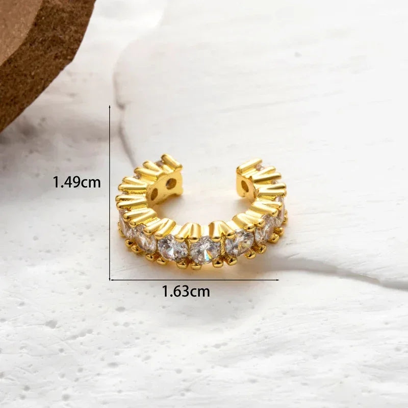 Single Piece Zircon Snake Flower Ear Clip - Viexta