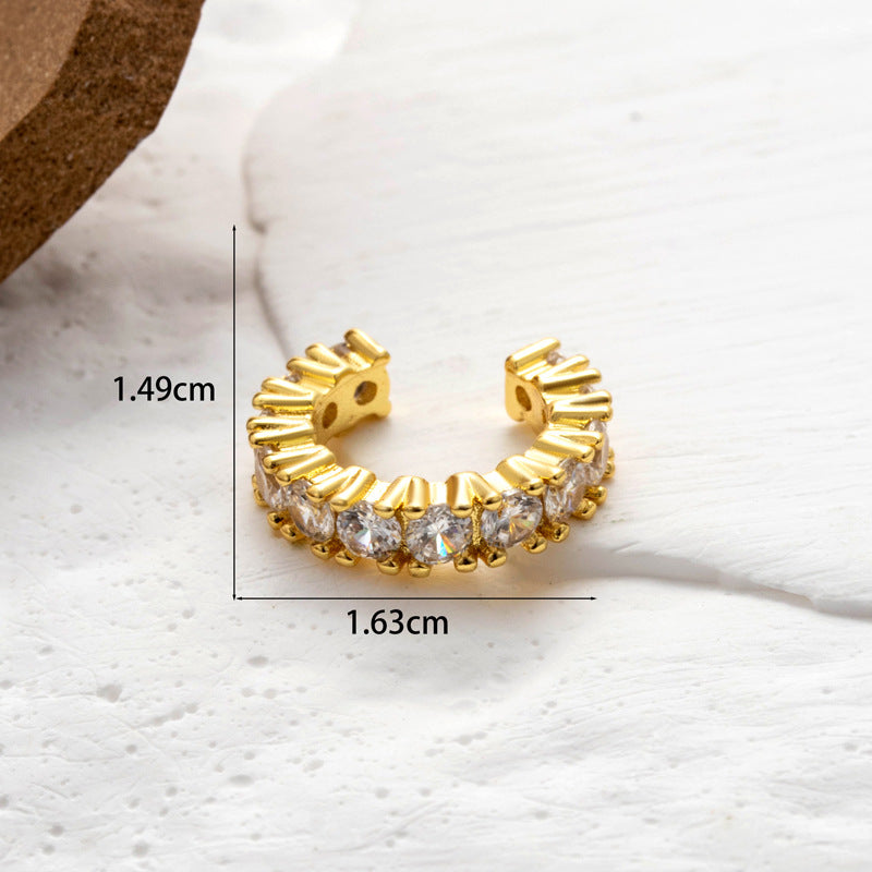 Single Piece Zircon Snake Flower Ear Clip