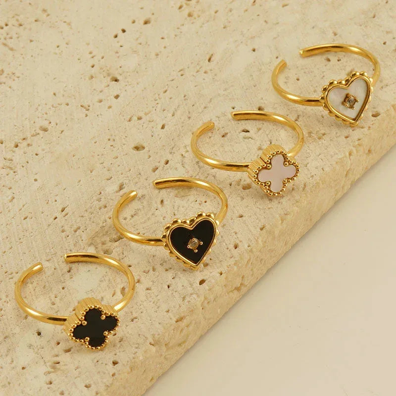 Heart-shaped Stainless Steel Ring - Viexta