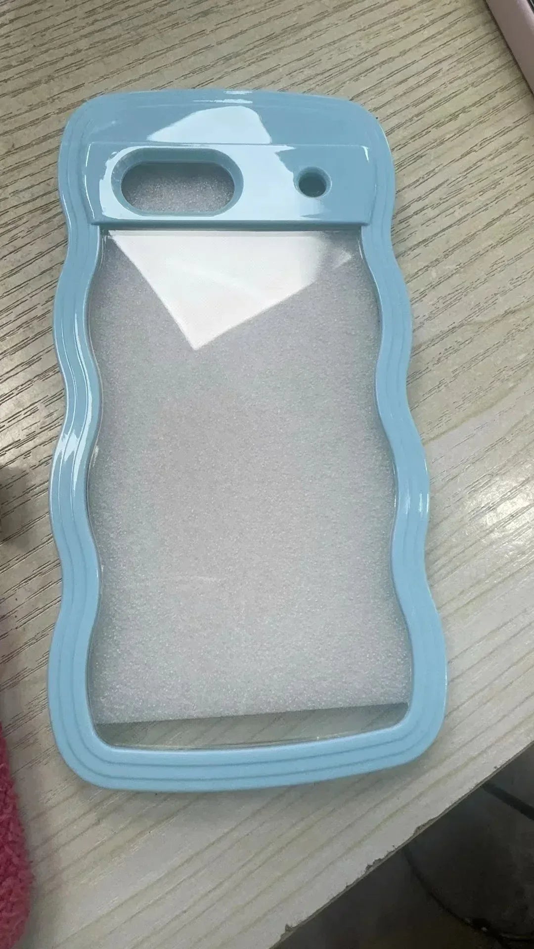 Two-in-one Wave Shell Transparent Google Pixel case - Viexta