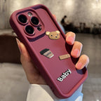 Stereo Coffee Doll Bear Soft Shell iPhone Case