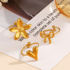 Stainless Steel Flower Ring - Viexta