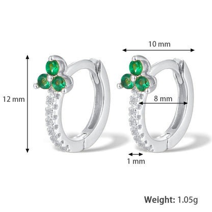 Color Zircon Flower Earrings