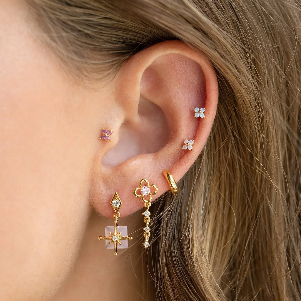 Blue Flower Stud Earrings - Viexta