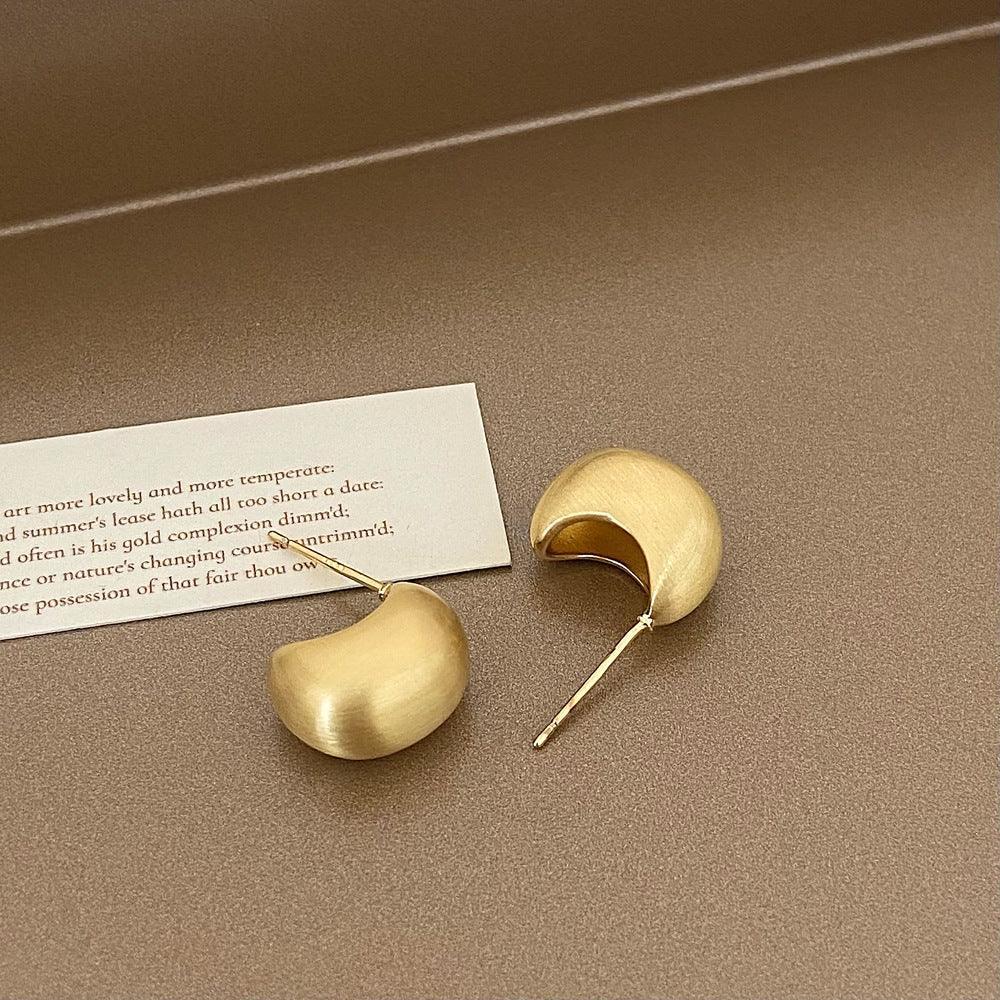 Brushed Metal Stud Earrings - Viexta