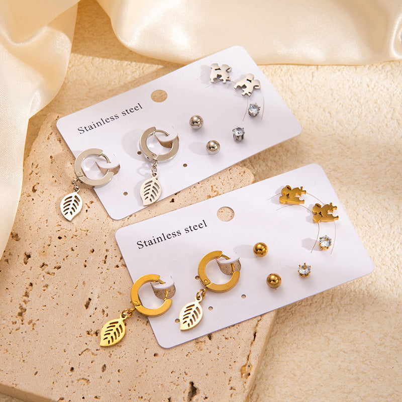 Titanium Steel Earrings Set