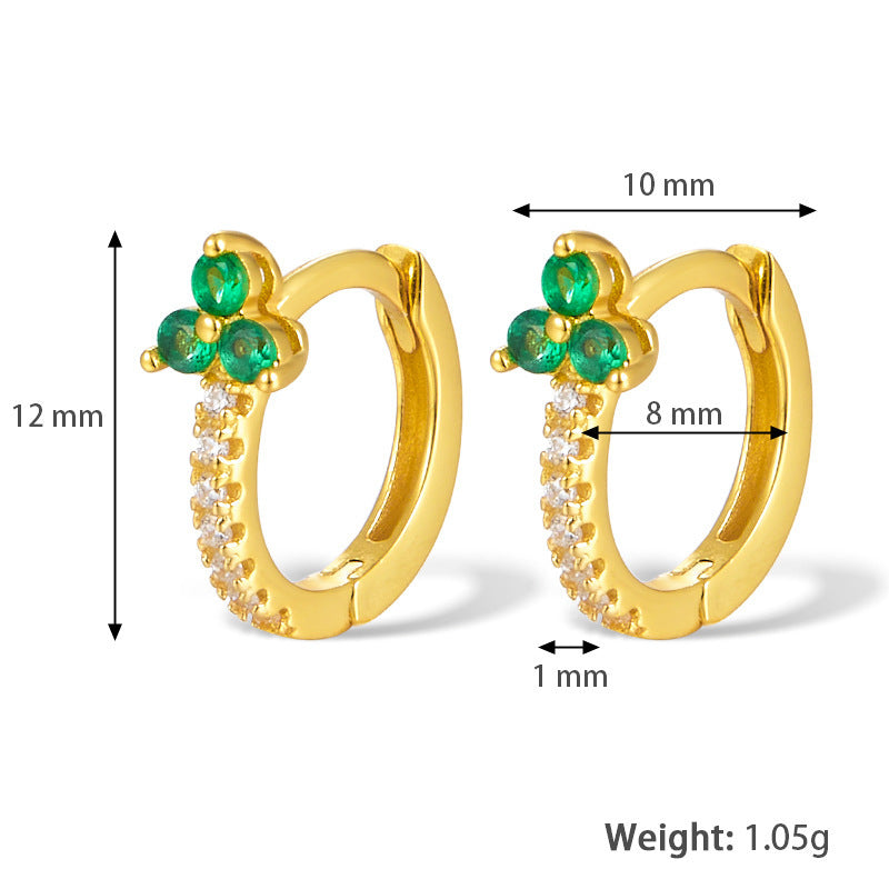 Color Zircon Flower Earrings