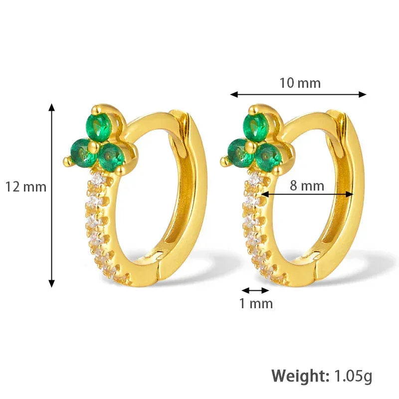 Color Zircon Flower Earrings - Viexta