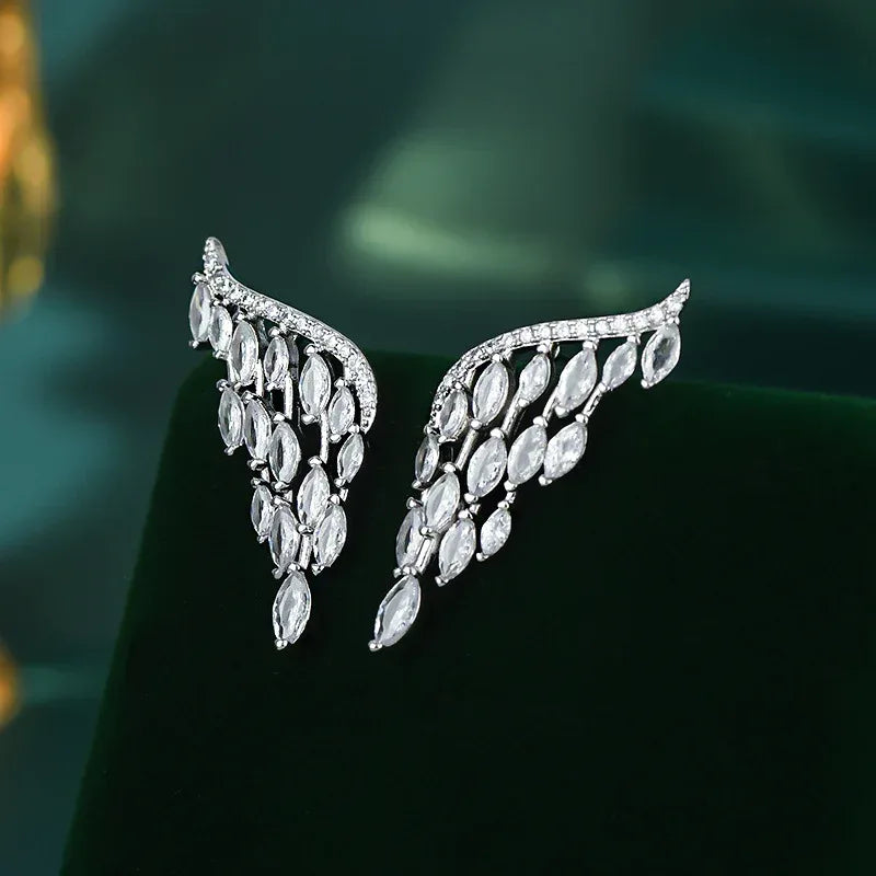 Diamond Angel Wings Earrings - Viexta