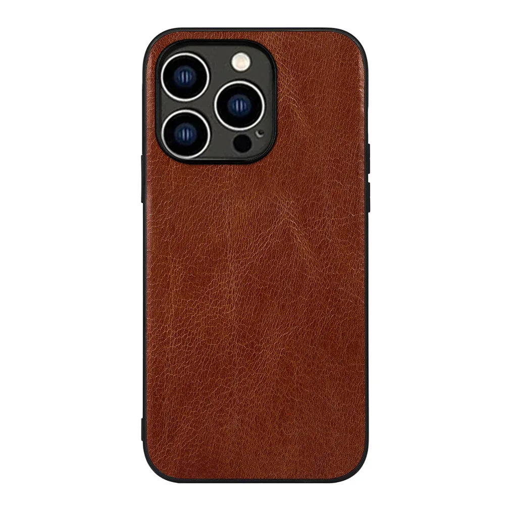 Solid Color Matte Leather iPhone Case - Viexta