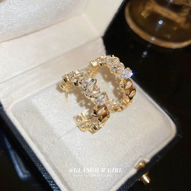 Vintage Zircon C- Shaped Ear Ring - Viexta