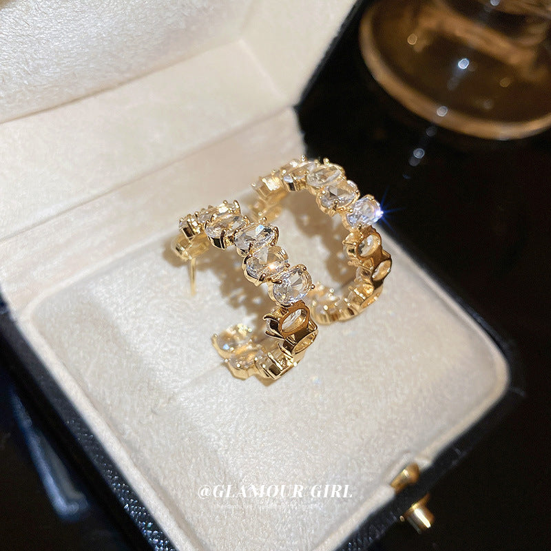 Vintage Zircon C- Shaped Ear Ring