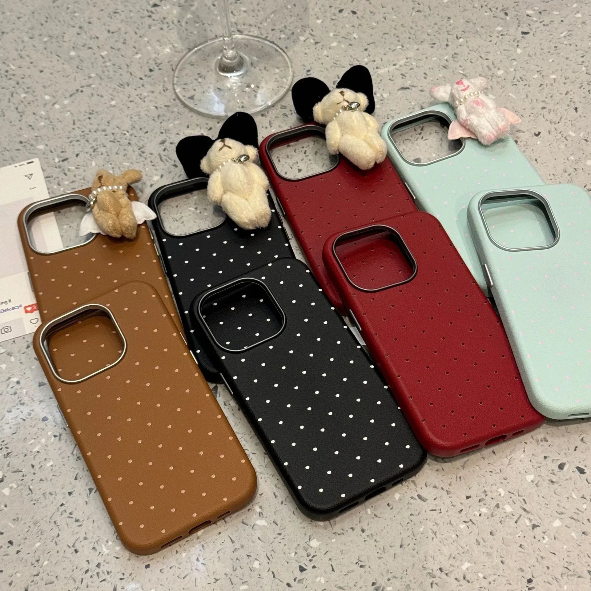 Love Three-dimensional Teddy Bear iPhone Case - Viexta