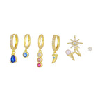 6piece Flower Pearl Stud Earrings - Viexta
