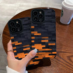 orange-black-stitching-iphone-case - Viexta
