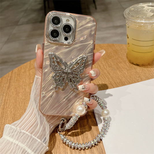 Water Ripple Lens Protector Butterfly Silicone iPhone Case