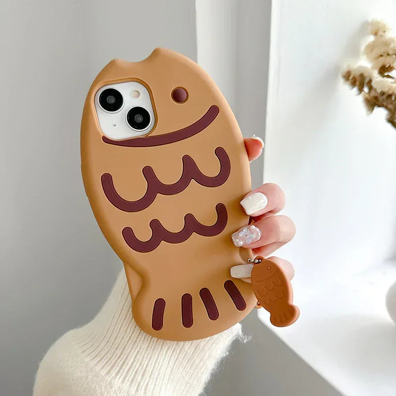 Cute Three-dimensional Taiyaki Silicone iPhone Case - Viexta