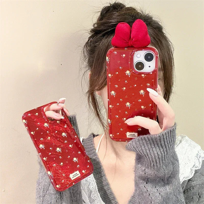 Red Floral iPhone Case - Viexta