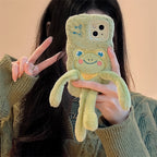 Cartoon Furry Pull-out Frog iPhone Case