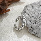 18K Gold Retro Croissant Ring