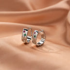 Personalized Multi-color Zircon Hoops - Viexta